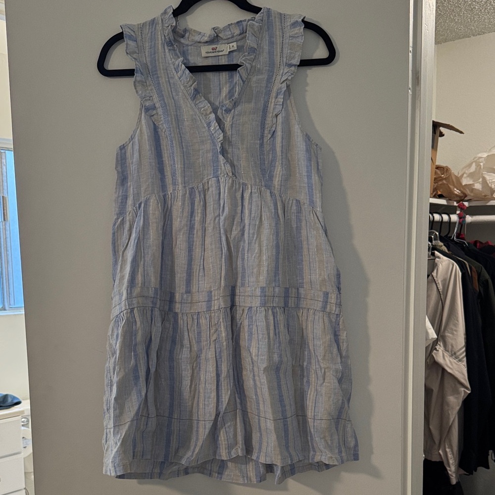 Vineyard Vines Light Blue Striped Mini Dress